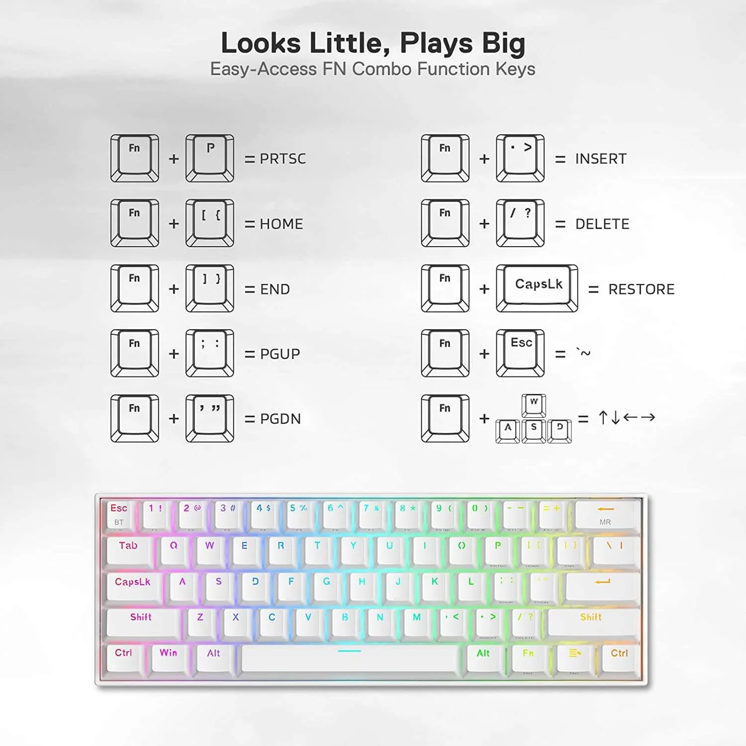 DRACONIC PRO K530 WHITE (Tactile Blue Switches)