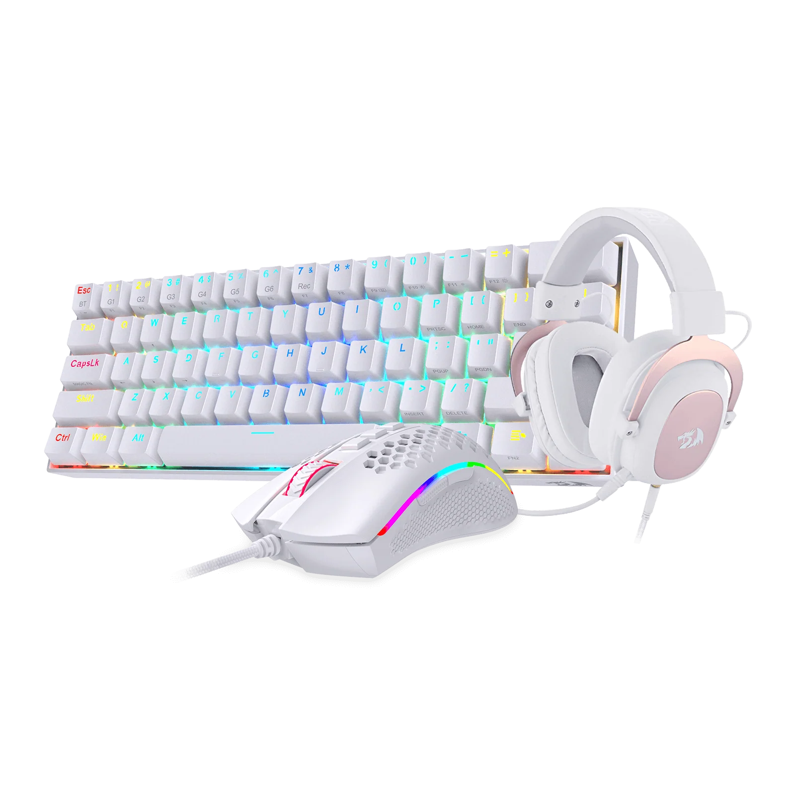 K530 PRO 60% RGB Wireless Mechanical Keyboard M808 Lightweight RGB  Mouse & H510 Gaming Headset  Bundle