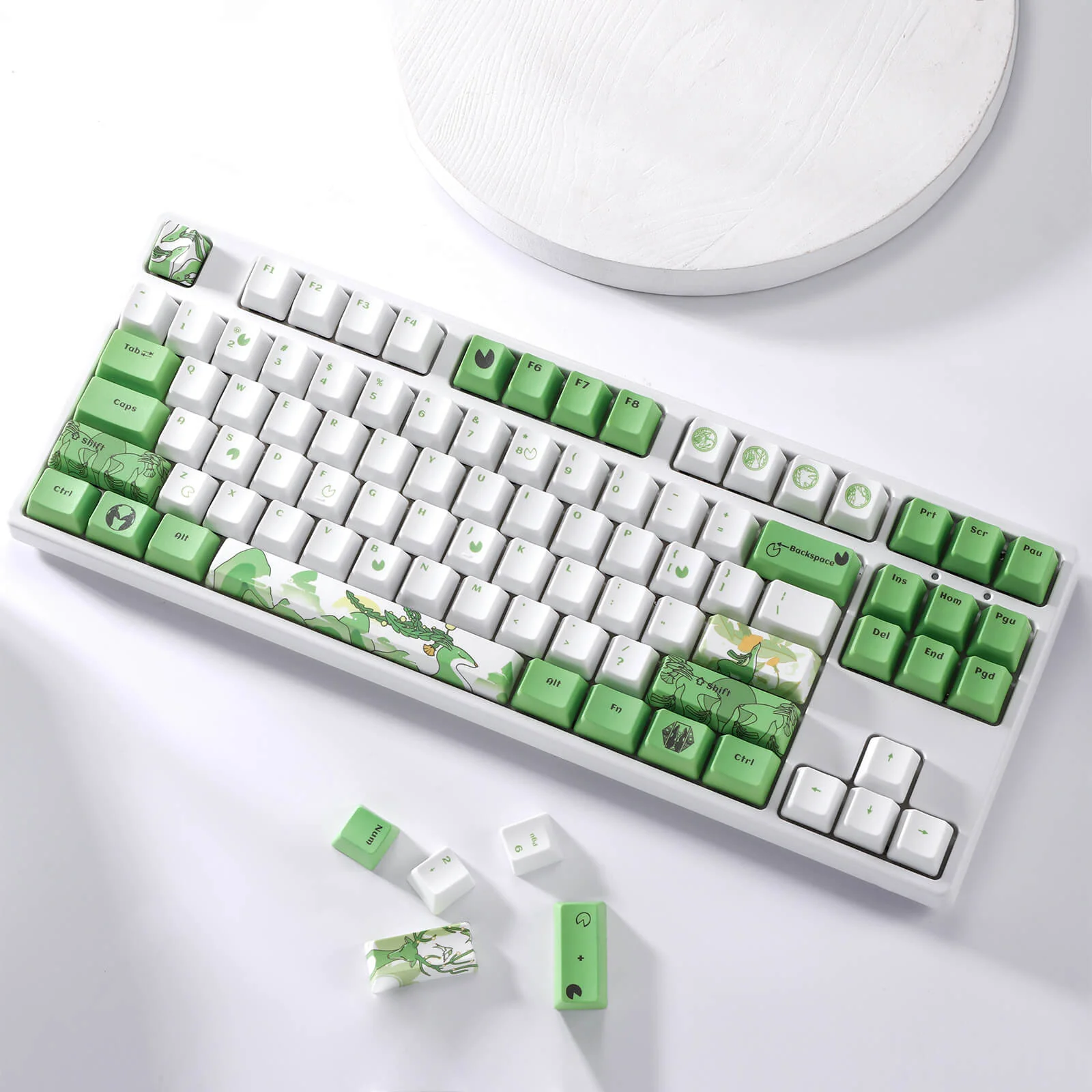 (Only Keycaps) Redragon X LTC PBT 108 Keycaps Set - Green Reindeer