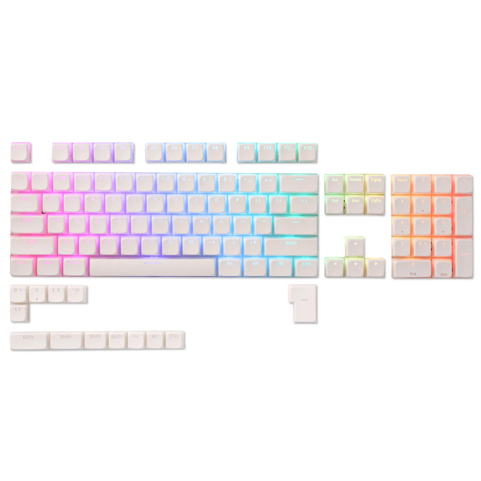 (Only Keycaps) Redragon X LTC 117-Key XDA Profile PBT Double Shot Keycaps Set