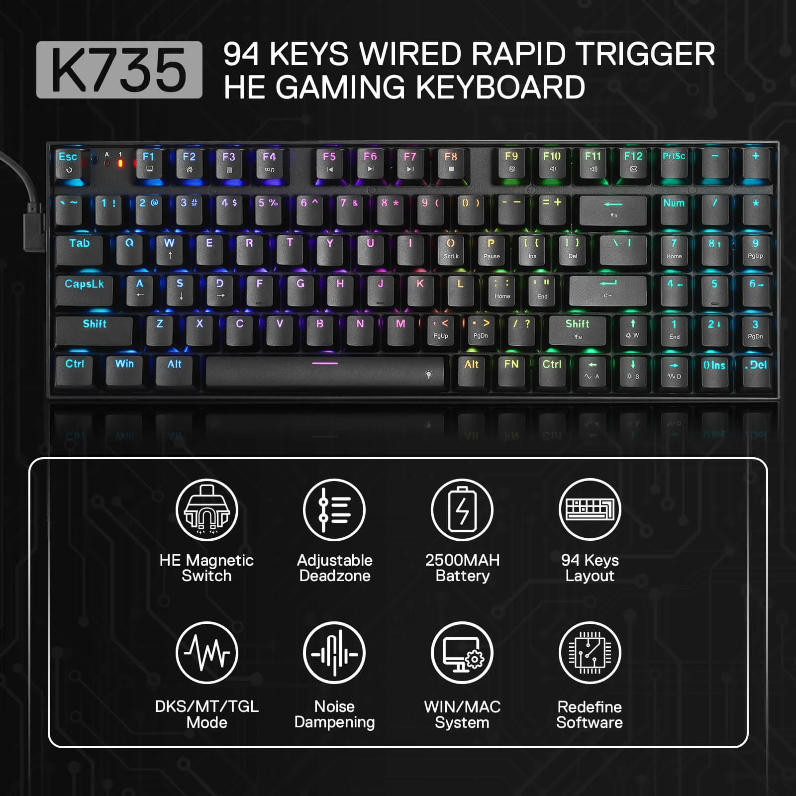 GHOSTBLADE K735 (Magnetic Hall Effect Keyboard)