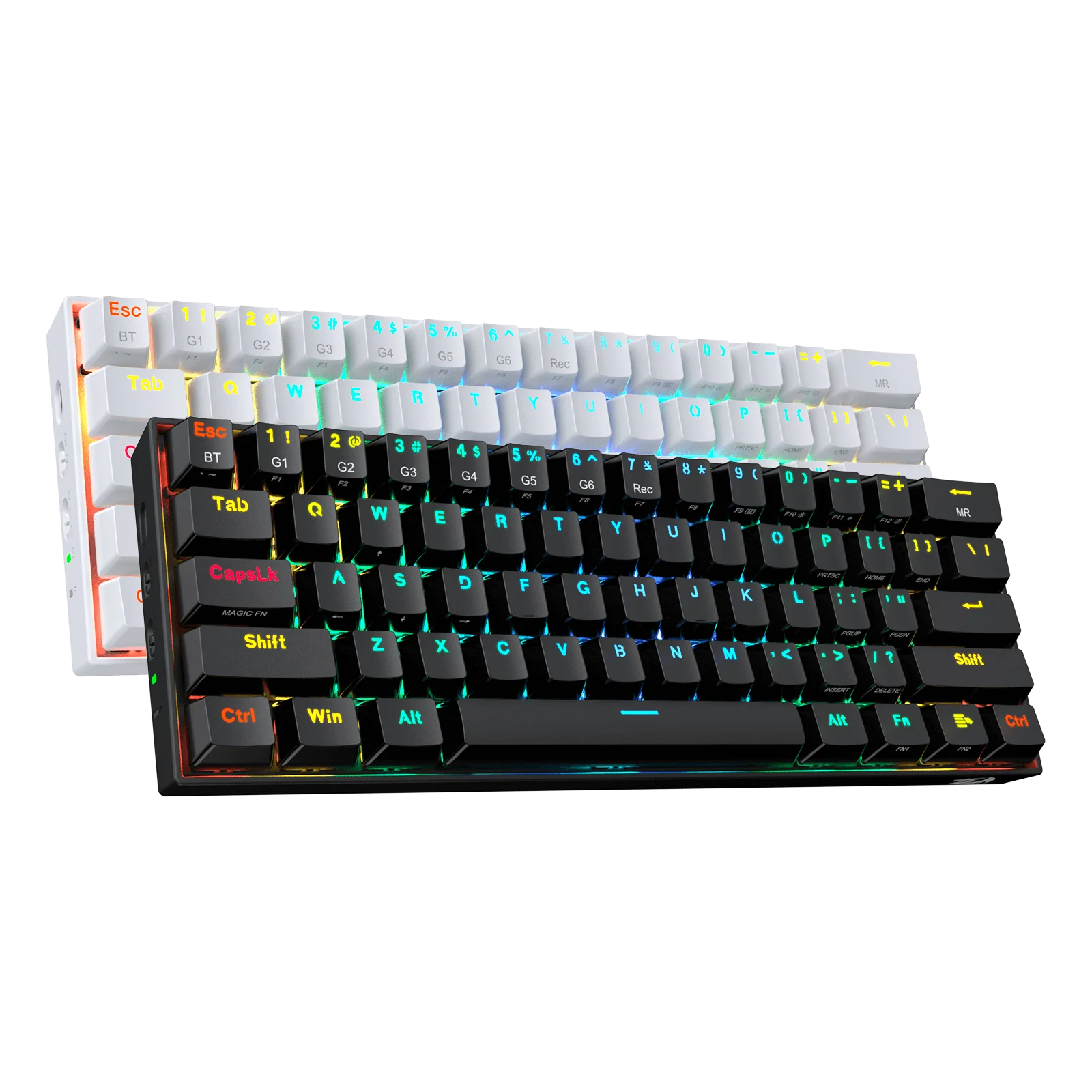 K530 PRO 60% RGB Black & White Wireless Mechanical Keyboard Bundle (Brown Switches)