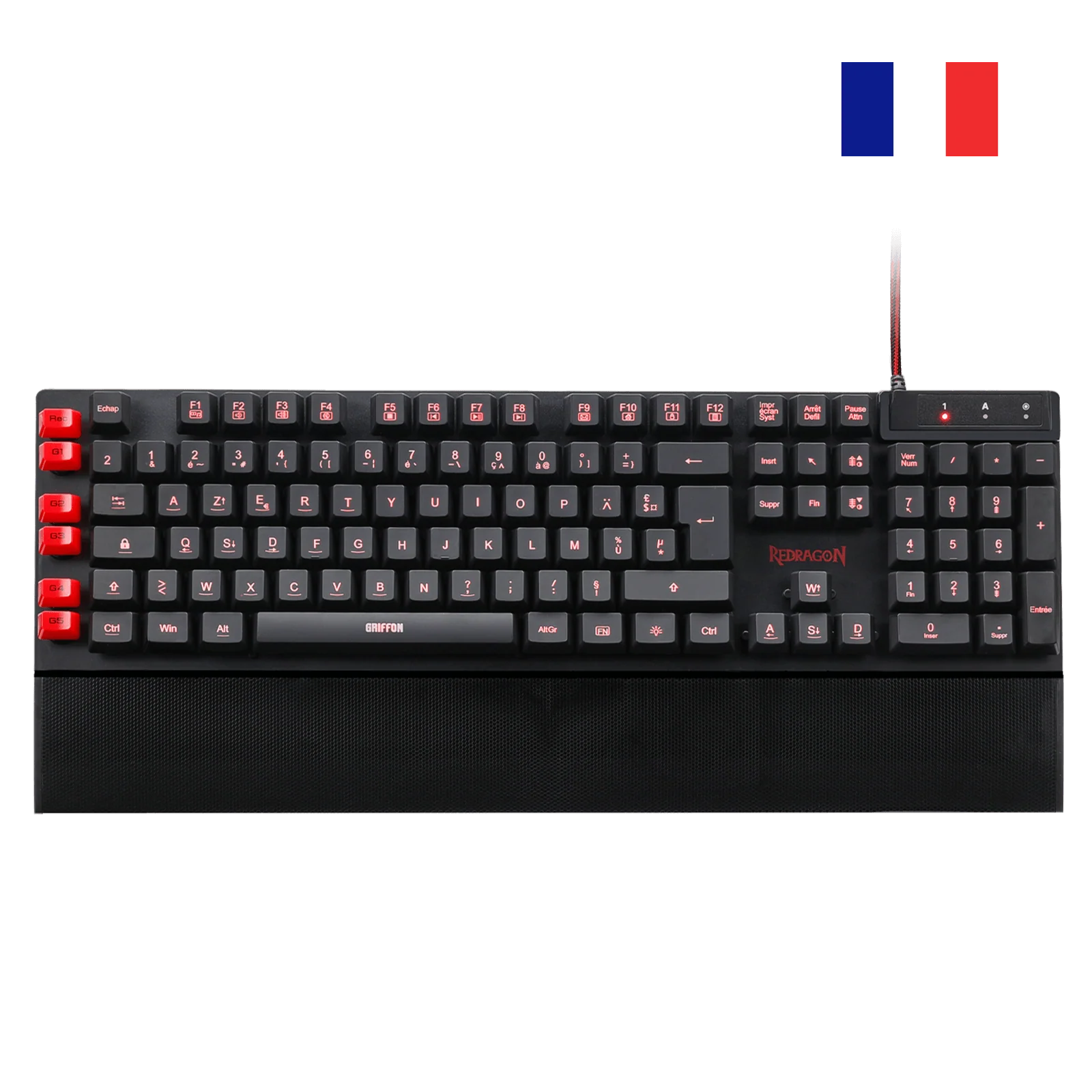 GRIFFON K505 Clavier De Jeu Ã Membrane Filaire (French Layout Only)