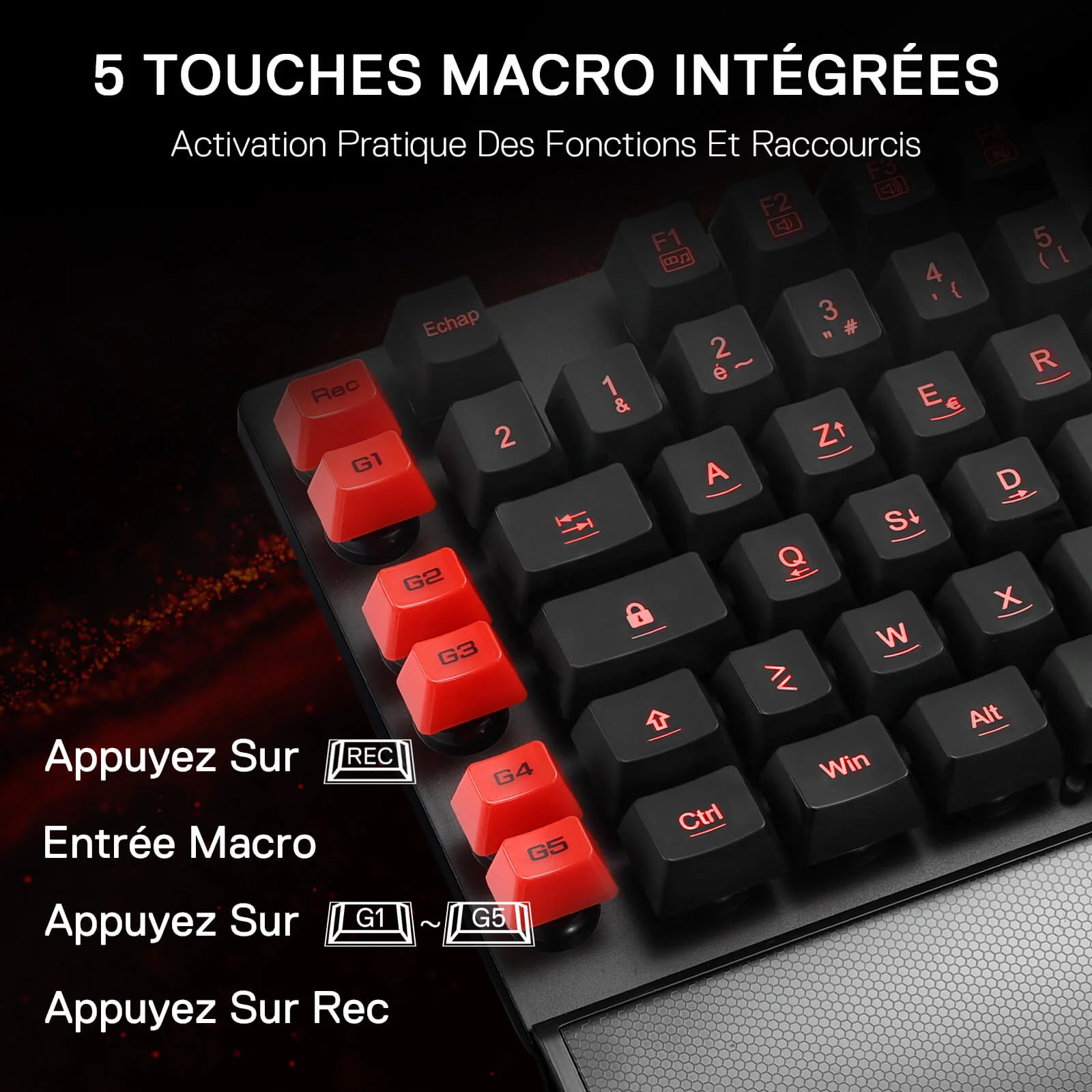 GRIFFON K505 Clavier De Jeu À Membrane Filaire (French Layout Only)